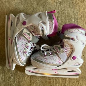Used ONCE, Youth size 1-4 adjustable ice skates